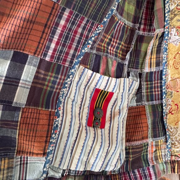 Vintage Robert Graham Madras Patchwork Cotton Front Button Blazer - Unisex Large - Picture 6 of 11